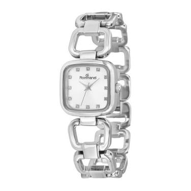 Imagem de Relógio Analógico Social Prata com Cristais Rommanel 650206 Cor:Prata,