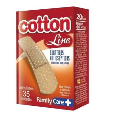 Imagem de 35 Curativos Band-Aid Family Care Flexíveis Cotton Line  Proteção Segu