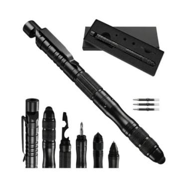 Imagem de Caneta Tática De Liga De Alumínio Com Lanterna, Chave De Fenda E Abrid