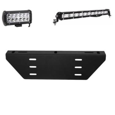 Imagem de Suporte Farol Milha Led Universal 37cm Fixação Placa Chapa - Maxx Diam
