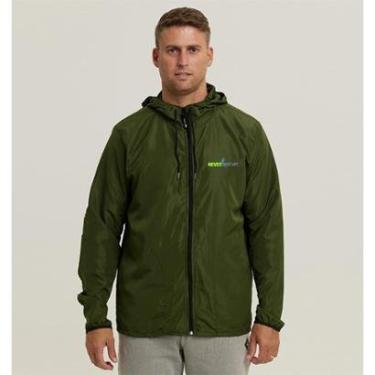 Imagem de Jaqueta Corta Vento Impermeável Masculina Verde WSS Never Give Up!-Masculino