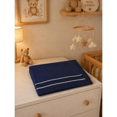 Imagem de Manta De Tricô Para Bebê Recem Nascido Medindo 75 X 75cm Macia E Aconc
