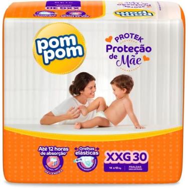 Imagem de Fralda Pom Pom Protek Proteção de Mãe Mega XXG 30 Unidades
