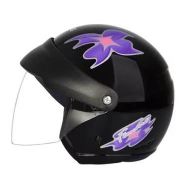 Imagem de Capacete Aberto Wind Visor V3 Femme II Taurus Branco Preto Lilás, Pret