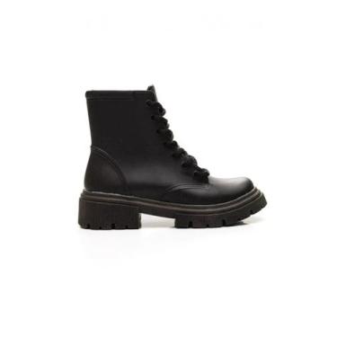 Imagem de Bota Coturno Infantil Menina Luelua 122000-07 - Preto, Preto, 29
