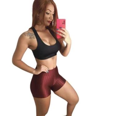 Imagem de Short Curto 3D Academia Fitness - Gringas Model, Bordô, M