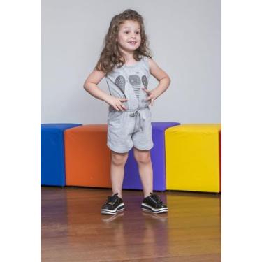 Imagem de Macaquinho Infantil Feminino GAN-K Curto Em Malha Cor:Cinza claroTaman