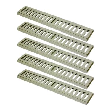 Imagem de Kit 5 Ralo Grelha Linear 7434X5GDA Captação de Aguas Pluviais com Caixilho Bege GDA Industria e Distribuidora