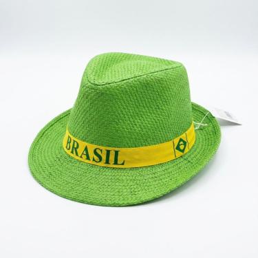 Imagem de 6UN Chapéu Malandrinho Brasil Verde Palha Copa 2026 Festa