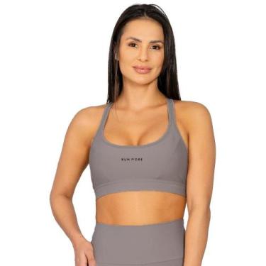 Imagem de Top Run More Highlines Feminino, Cinza, M