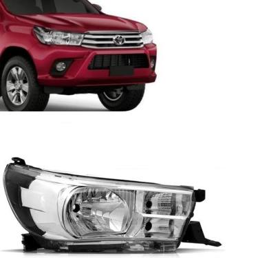 Imagem de Farol Manual Sem Led Sem Xenon Hilux 2016 2017 2019 Direito - PhD