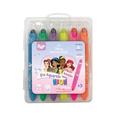 Imagem de Giz de Cera Princesas Retrátil Aquarela Neon - Dac