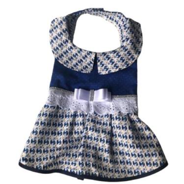 Imagem de Vestido de verão para cães - Totó & Cia, marinho e branco, 4
