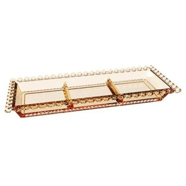 Imagem de Petisqueira 3 divisórias Diamante luster 30x13x2,5cm -L Hermitage - L'