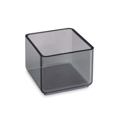 Imagem de Porta clips acrílico quadrado pequeno fumê Acrimet