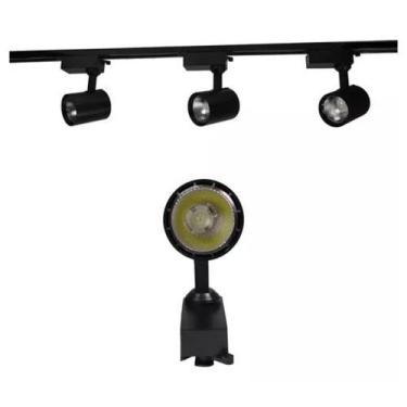 Imagem de Kit Trilho Eletrificado 1 Metro Com 3 Spots Led 7w Bivolt 385lm Luz Br