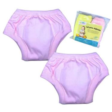 Imagem de Kit 2 Desfralde Treino Menina Calcinha Infantil Rosa / Rosa - M - Minh