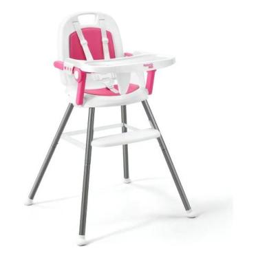 Imagem de Cadeira De Alimentação 3x1, Cadeira Alta, Portátil Rosa Liso - Multiki