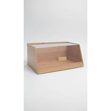 Imagem de Porta Pão Bambu Com Tampa Transparente 35cm - Congratulations Store