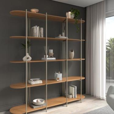 Imagem de Estante Multiuso Livreiro Orgânica Industrial Enya 100% MDF 195,8CMX18