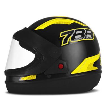 Imagem de Capacete Fechado Pro Tork New Sport Moto 788, PRETO - AMARELO, 62