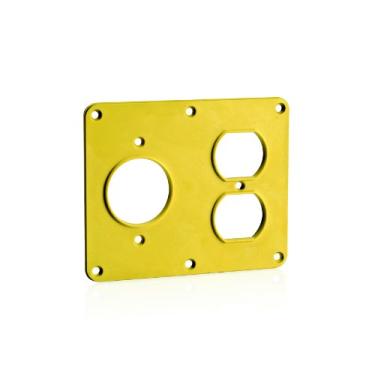 Imagem de Leviton 3262-Y 1-Gang, tomada única de 3,8 cm de diâmetro, 1 entrada, cobertura dupla para receptáculo, amarelo