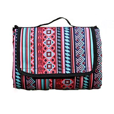 Imagem de Yajun Cobertor de piquenique à prova d'água, tapete de acampamento para família, tapete de praia dobrável e portátil, estampa retrô, tapete de tecido Oxford para viagens ao ar livre, A, 300300 cm