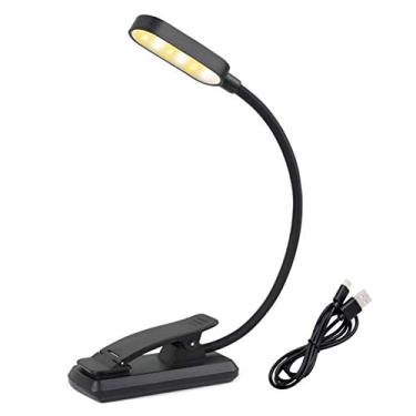 Imagem de Faruxue Luminária de leitura com clipe, recarregável por USB, 9 luzes de LED para livros com proteção de olhos e 3 níveis de brilho ajustáveis para leitura de adultos e crianças