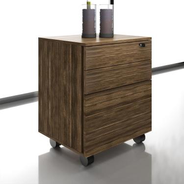 Imagem de Gaveteiro Com Rodízios 3 Gavetas Com Chave Me4148 Nogal - Tecno Mobili