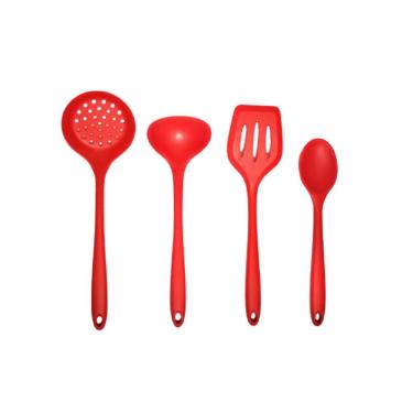 Imagem de Kit 4 Peças Silicone - Luxo - Vermelho Inteiriço.