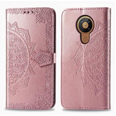 Imagem de YUNCHAO Caixa de telefone Para Nokia 5.3 Mandala Flor Horizontal Flip Leather Case com suporte/cartolina/carteira/cordão capa para celular