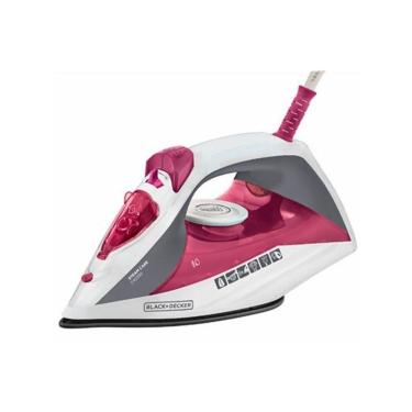 Imagem de Ferro de Passar a Vapor Black&Decker FX2200 Com Spray Frontal Vapor Vertical e 1200W Branco e Rosa