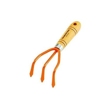 Imagem de Tramontina Ancinho Metálico com 3 Dentes e Cabo De Madeira para Jardinagem