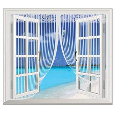 Imagem de Tela de porta magnética Cortina de gaze anti-mosquito Cortina com moscas magnéticas para porta de tela anti-mosquito, Mantenha Os Insetos Afastados, Porta De Tela Magnética Autovedante Para