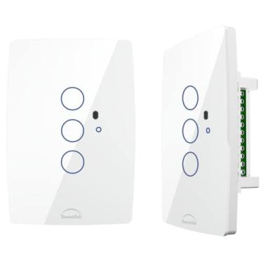 Imagem de Interruptor WiFi Touch Inteligente 3 Botões Alexa Branco