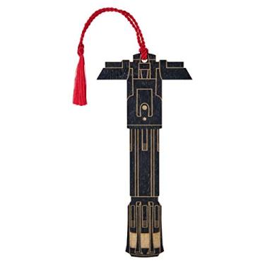 Imagem de Juniper and Ivy Designs Marcador de livro Star Wars Kylo Ren - Gravado a laser - Feito nos EUA - Marcador de livro de madeira com borla vermelha
