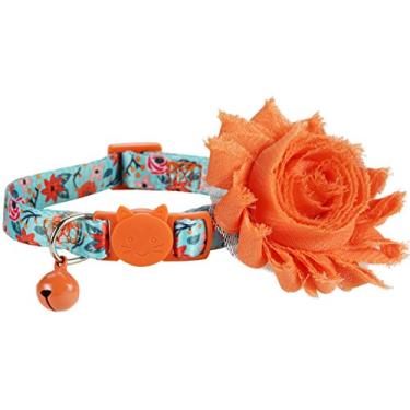 Imagem de BoomBone Coleira de gato para meninas, Coleira Pet com flor e sino removíveis, gola de gatinho floral