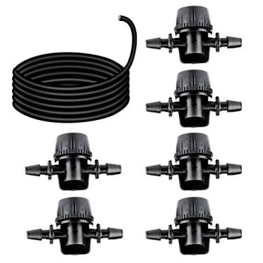 Imagem de Aquarium Choice 6 unidades de conector de mangueira ajustável de micro válvula de controle de ar para aquário e mangueira de tubulação de silicone macio para aquário preto de 299 cm