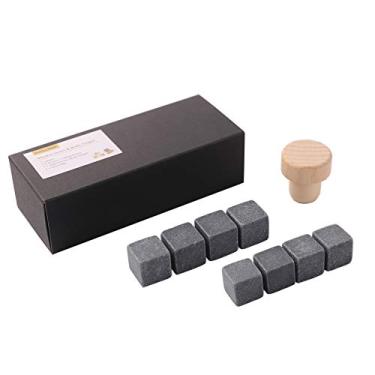 Imagem de Conjunto de pedras de uísque e rolha de garrafa, pacote com 8 pedras para beber uísque gelado, rolha de polímero para bebidas alcoólicas, garrafas de vinho, pacote de presente para Natal, aniversário – Barleo Malt°