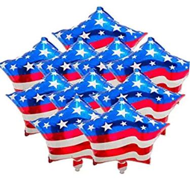 Imagem de BinaryABC Balões de 4 de julho, balões de 4 de julho, balão de bandeira americana, balão de festa patriótica, decoração do dia do trabalho do dia da independência, 10 peças (46 cm)