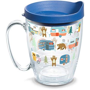 Imagem de Tervis Trailer Bears Made in USA Copo isolado de parede dupla mantém as bebidas frias e quentes, caneca de 473 ml, transparente
