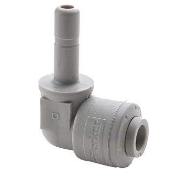 Imagem de Parker A4TEU4-MG-pk20 Encaixe de plástico em conformidade com a FDA, Trueseal, haste de tubo a tubo, acetal, empurrar para conectar e haste de tubo cotovelo de 90 graus, 0,6 cm (pacote com 20)
