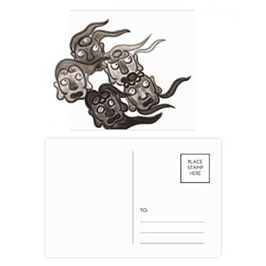 Imagem de Cartão postal de celebração de flores natalinas Cinco Goblins estilo tinta chinesa