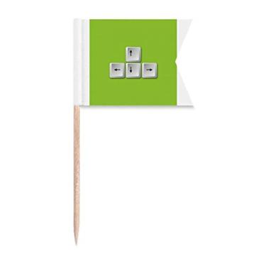 Imagem de Guia de direção da tampa, teclado, palito, bandeiras, marcação de rotulagem para bolo de festa, placa de queijo