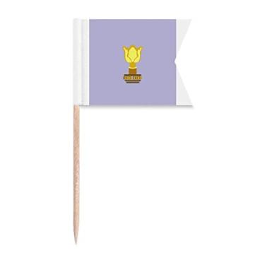 Imagem de Bauhinia Marco de metal para construção de palito, bandeiras para marcação de rotulagem para bolo de festa, prato de queijo