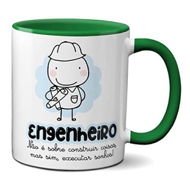 Imagem de Caneca Engenheiro Executar Sonhos Engenharia Por Amor (Verde)
