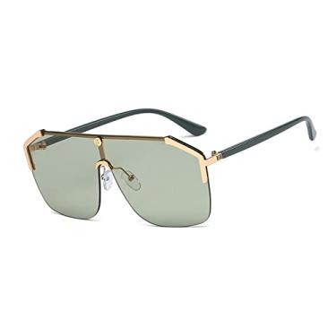 Imagem de Óculos de sol de liga sem aro de uma peça para mulheres de luxo preto folheado óculos de sol masculinos vintage lisos tons de hip hop, 4, tamanho único