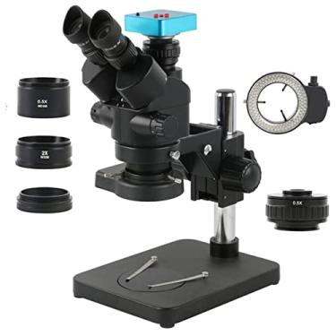 Imagem de BEEYNG Acessórios para microscópio de laboratório 3,5 x 7 x 45 x 90 x microscópio estéreo trinocular zoom simultâneo 0,5 x 2,0 x lente auxiliar H_DMI USB 48 MP 2 K adaptador CTV de câmera de vídeo