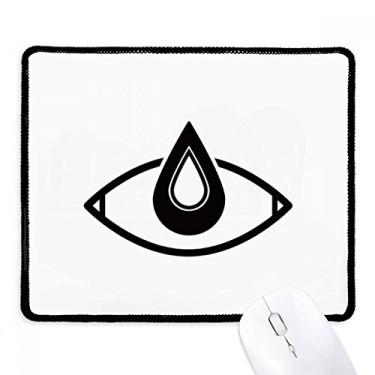 Imagem de Mouse pad preto com estampa de vetor para decoração de olhos, borda costurada, tapete de jogos de borracha