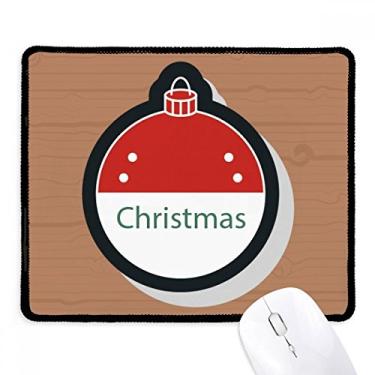Imagem de Emblema de Natal com ícone de desenho animado e mouse pad com borda costurada para jogos
